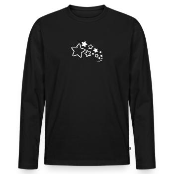 Sterne Sternschnuppe Sternchen selbst gestalten - Männer Premium Bio Langarmshirt - Schwarz - Vorne - Nico (187cm)