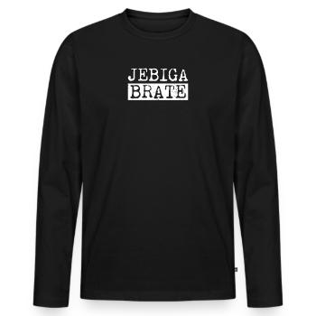 Jebiga rôti Yougoslavie disant Balkan Yugo - T-shirt manches longues Premium bio Homme - noir - Devant - Nico (187cm)