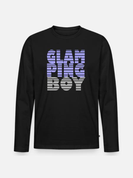 Glamping Boy - Männer Premium Bio Langarmshirt - Schwarz