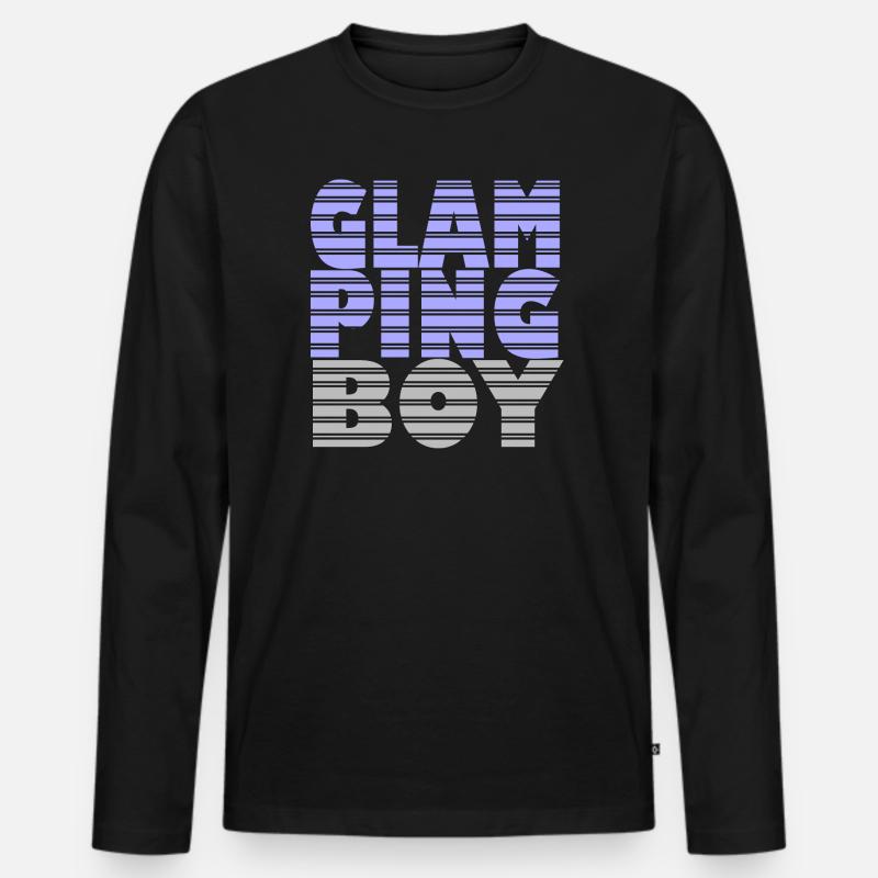 Glamping Boy - Männer Premium Bio Langarmshirt - Schwarz