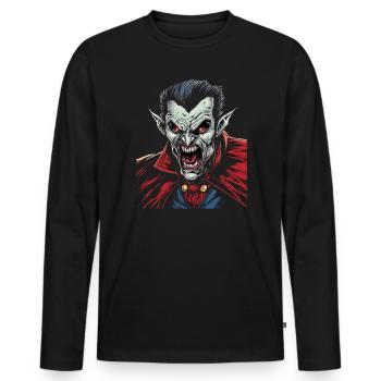 Monster Monster Demon Devil Vampire Guhl Zombie - T-shirt manches longues Premium bio Homme - noir - Devant - Nico (187cm)