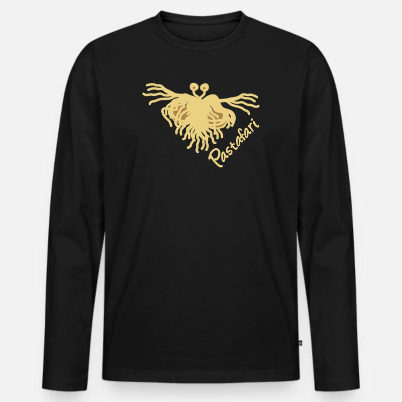 Pastafari FSM - Männer Premium Bio Langarmshirt - Schwarz