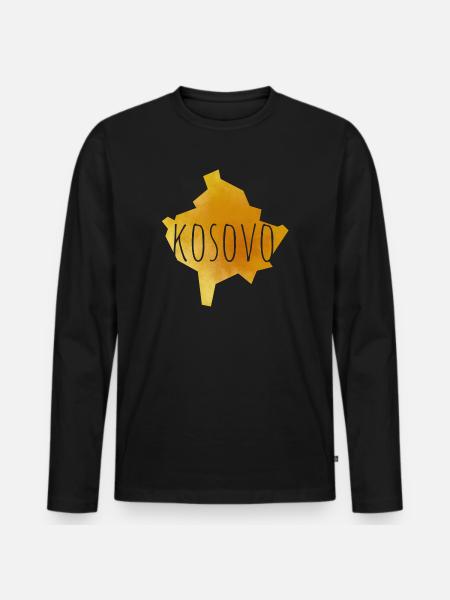 kosovo - Men's Premium Organic Long Sleeve Shirt - black