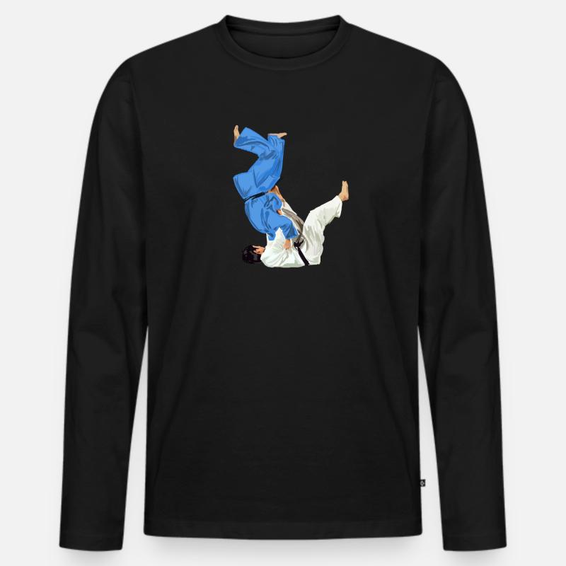 Judo - Männer Premium Bio Langarmshirt - Schwarz