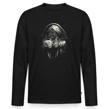 graffiti - Männer Premium Bio Langarmshirt - Schwarz - Vorne - Nico (187cm)