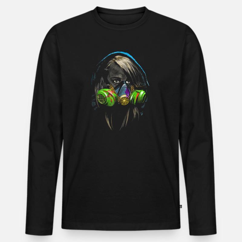 graffiti - Männer Premium Bio Langarmshirt - Schwarz