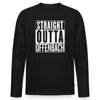 Straight Outta Offenbach - T-shirt manches longues Premium bio Homme - noir - Devant - Nico (187cm)