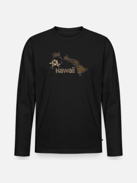 Hawaii - Men's Premium Organic Long Sleeve Shirt - black