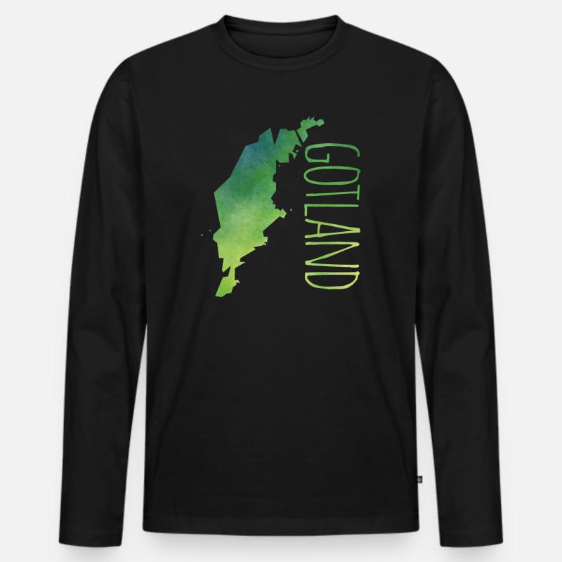 Gotland - Männer Premium Bio Langarmshirt - Schwarz