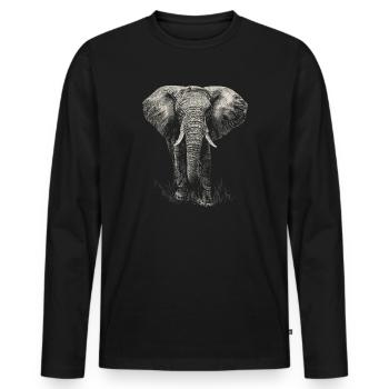 Elephant - T-shirt manches longues Premium bio Homme - noir - Devant - Nico (187cm)