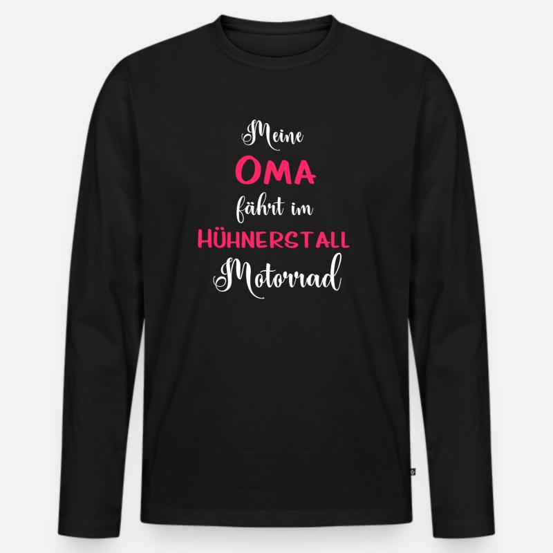 Oma Hühnerstall - Männer Premium Bio Langarmshirt - Schwarz