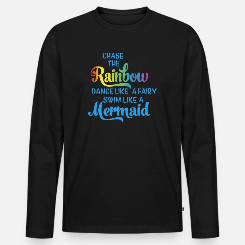 Folge dem Regenbogen - Männer Premium Bio Langarmshirt - Schwarz