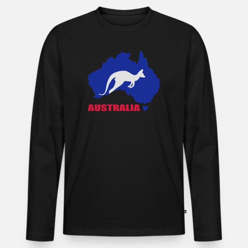 Australia - Männer Premium Bio Langarmshirt - Schwarz