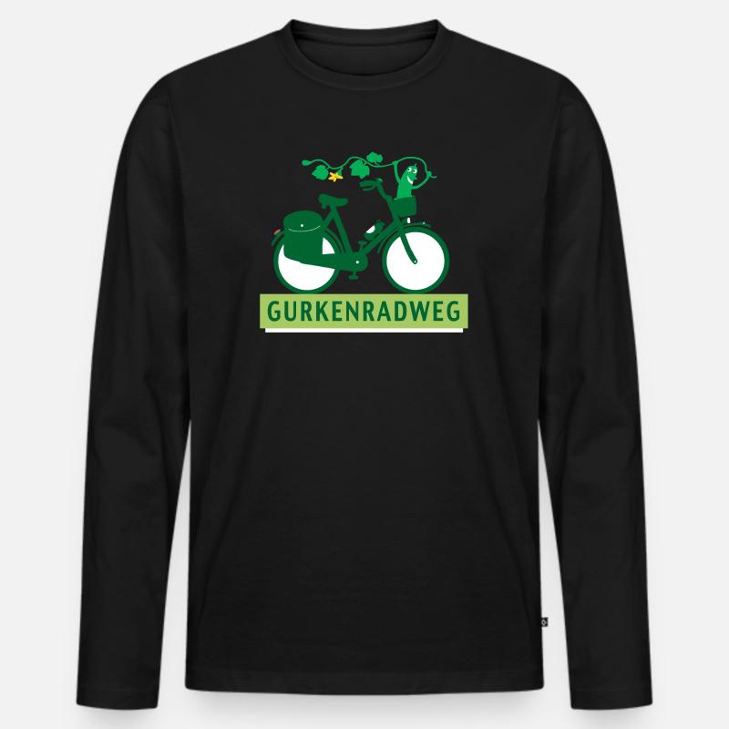 Gurkenradweg - Männer Premium Bio Langarmshirt - Schwarz