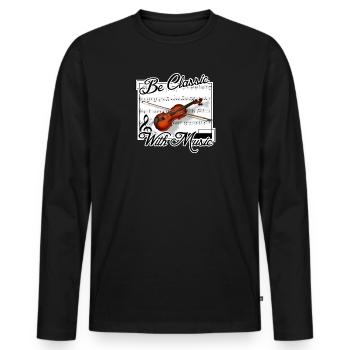 Be classic with Music - Men's Premium Organic Long Sleeve Shirt - black - Front - Nico (187cm)