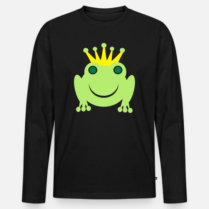 Froschkönig - Männer Premium Bio Langarmshirt - Schwarz