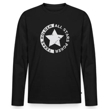 Étoile Texas Hold'em All Stars - T-shirt manches longues Premium bio Homme - noir - Devant - Nico (187cm)