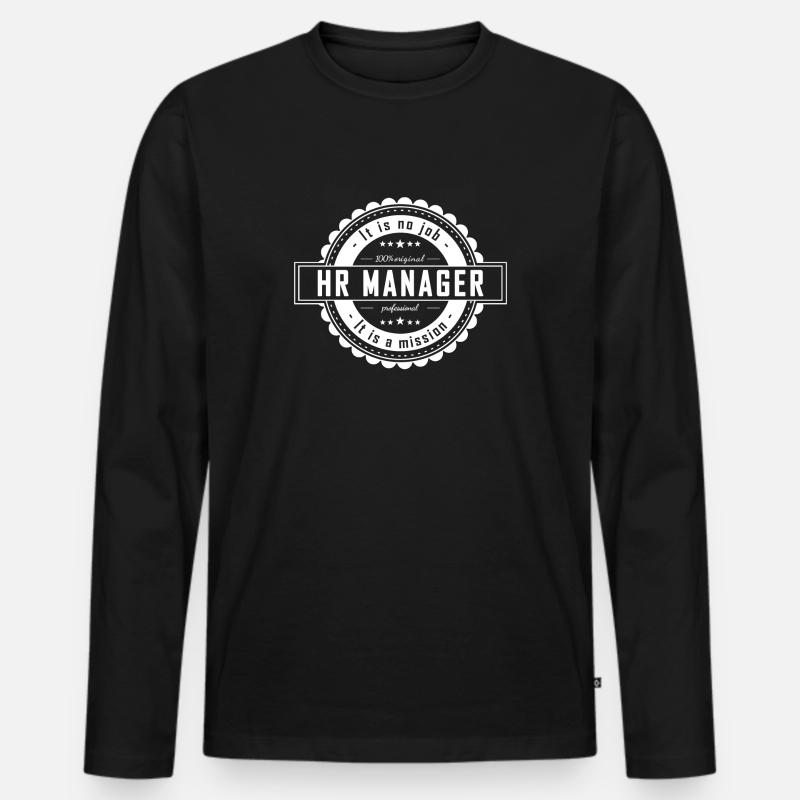 HR MANAGER - Männer Premium Bio Langarmshirt - Schwarz