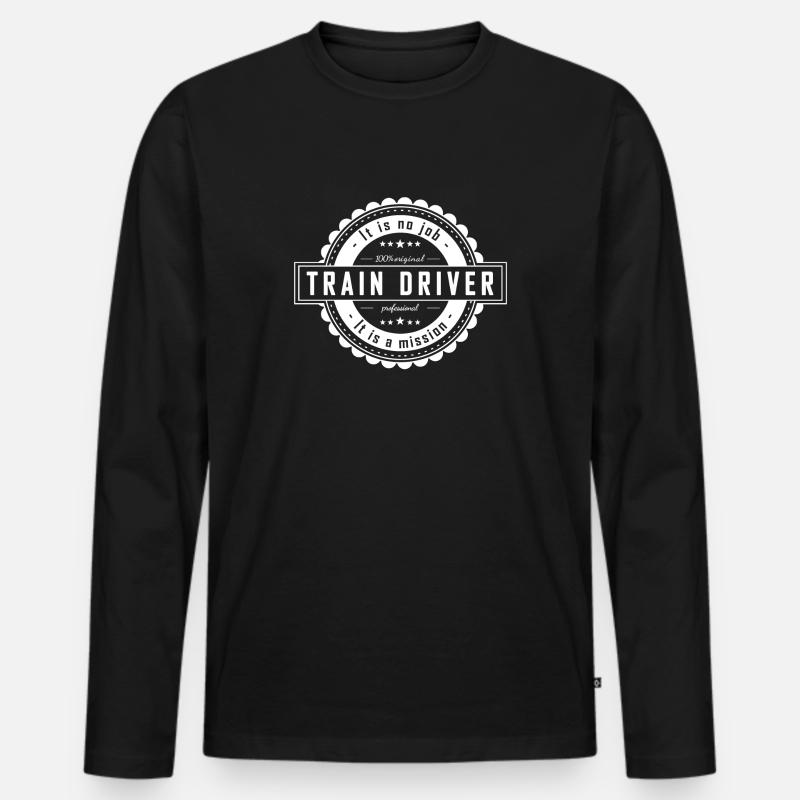 TRAIN DRIVER - Männer Premium Bio Langarmshirt - Schwarz