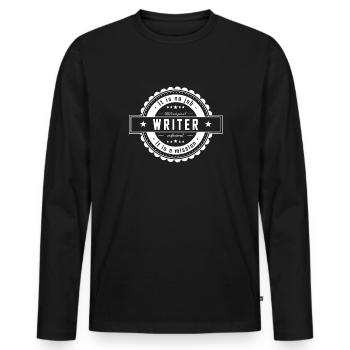 WRITER - Men's Premium Organic Long Sleeve Shirt - black - Front - Nico (187cm)
