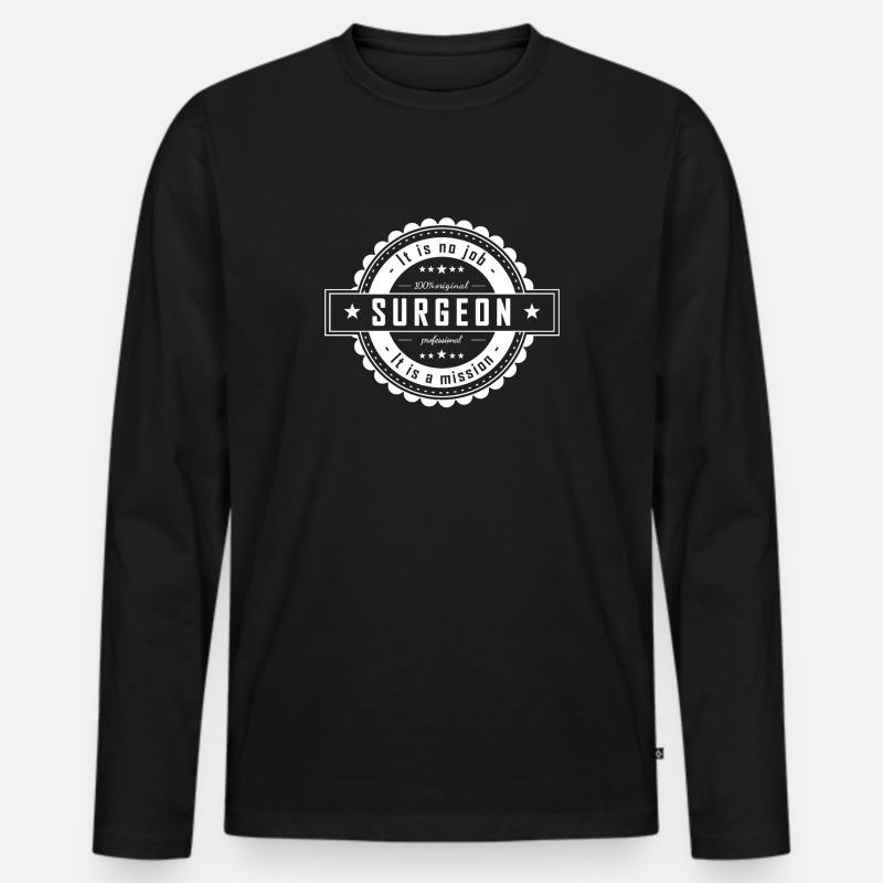 SURGEON - Männer Premium Bio Langarmshirt - Schwarz