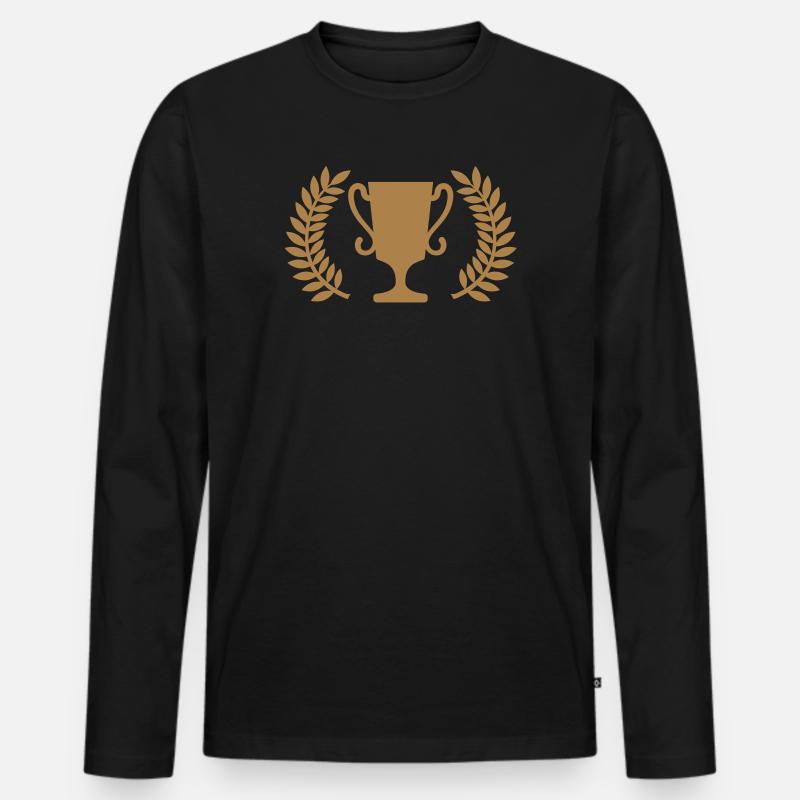 Pokal - Männer Premium Bio Langarmshirt - Schwarz
