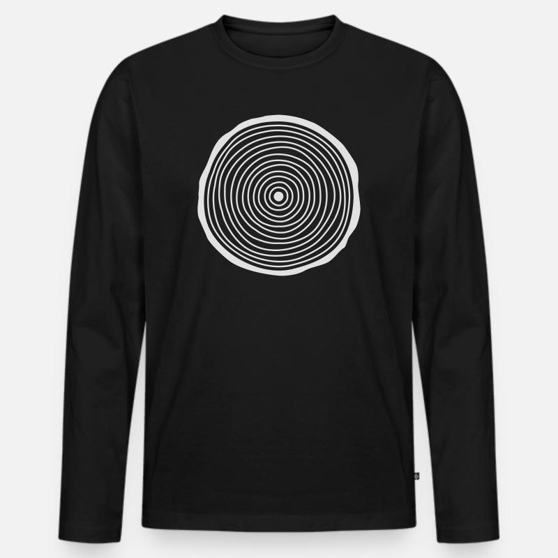 Holz Astscheibe Holzscheibe Geschenkidee - Männer Premium Bio Langarmshirt - Schwarz