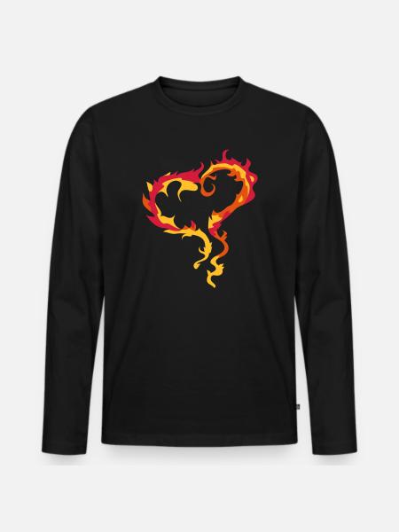 Heart of Flames - Men's Premium Organic Long Sleeve Shirt - black
