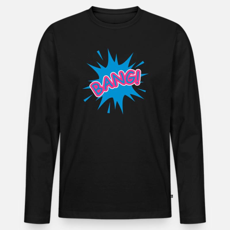 Eine Comic Sprechblase- Bang ! - Männer Premium Bio Langarmshirt - Schwarz