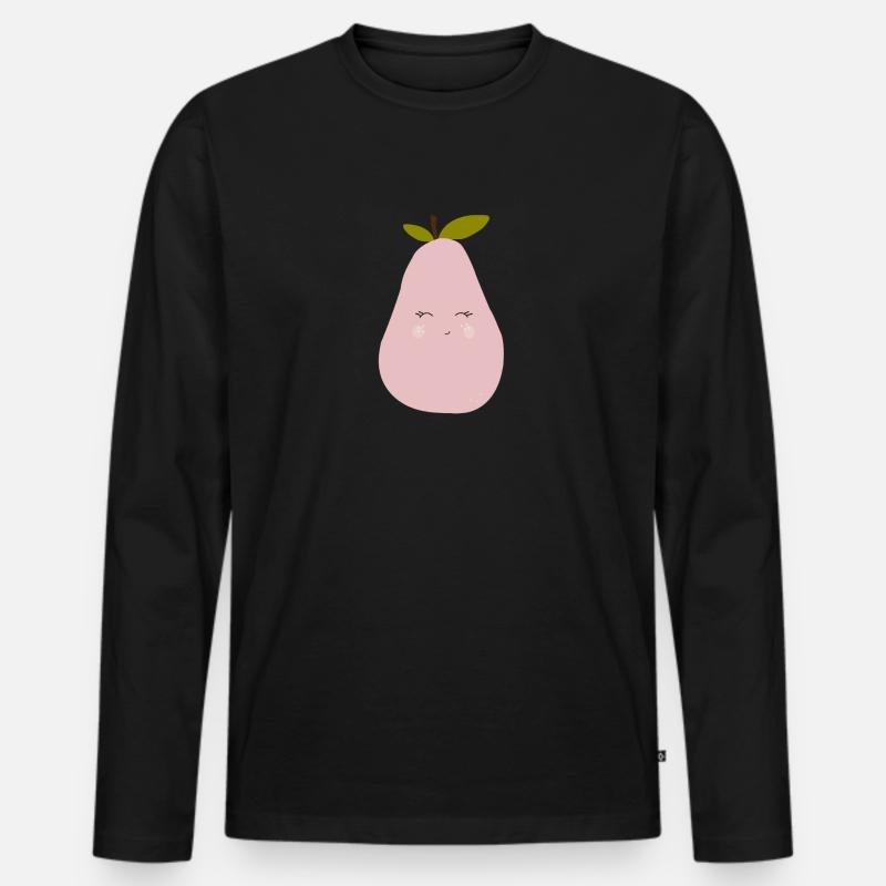 Eine süße Birne - Männer Premium Bio Langarmshirt - Schwarz