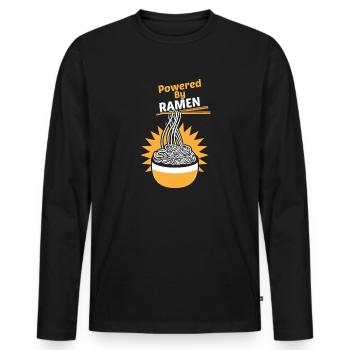 RAMEN NOODLES JAPONAIS - JAPAN NOODLES MEME - T-shirt manches longues Premium bio Homme - noir - Devant - Nico (187cm)