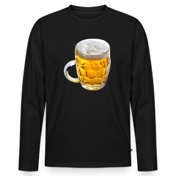 Goldenes Bierglas Motiv - Männer Premium Bio Langarmshirt - Schwarz - Vorne - Nico (187cm)