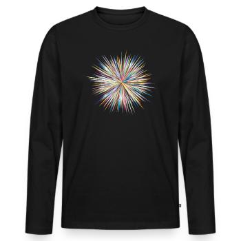 Abstract Explosion - Männer Premium Bio Langarmshirt - Schwarz - Vorne - Nico (187cm)