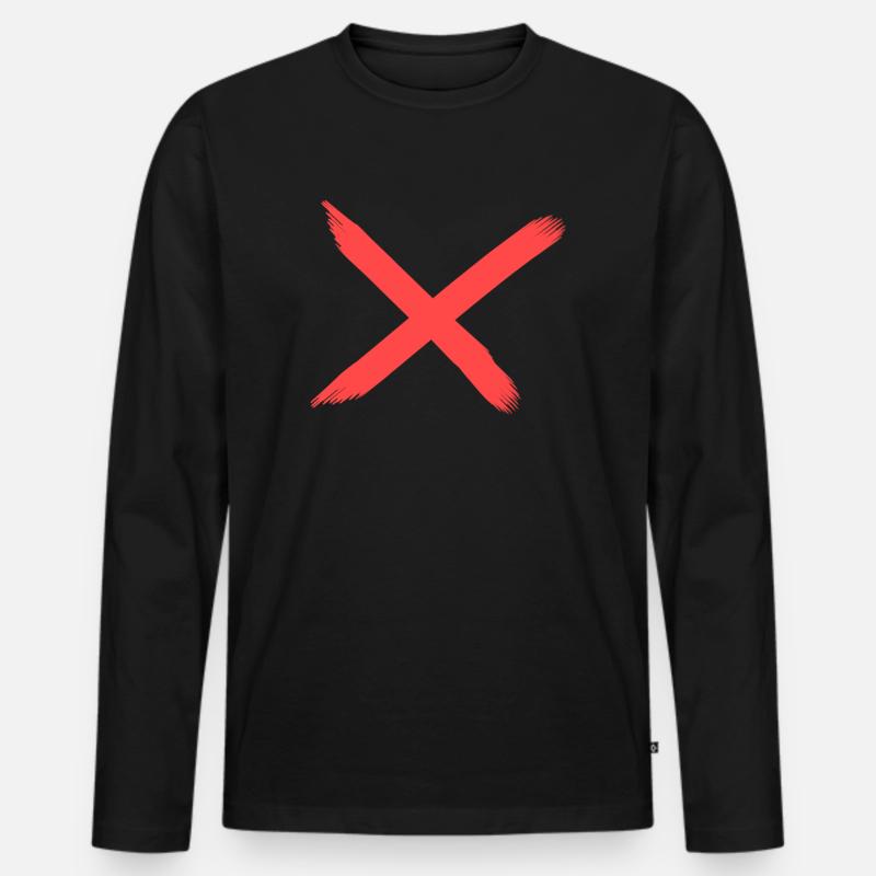 X - Männer Premium Bio Langarmshirt - Schwarz