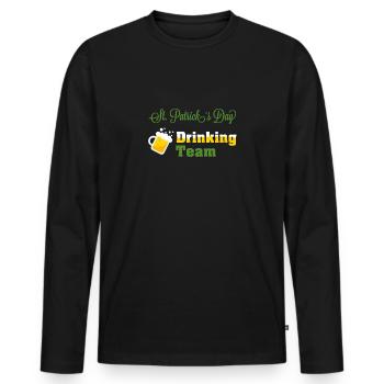 St. Patrick´s Day Trink Team - Männer Premium Bio Langarmshirt - Schwarz - Vorne - Nico (187cm)