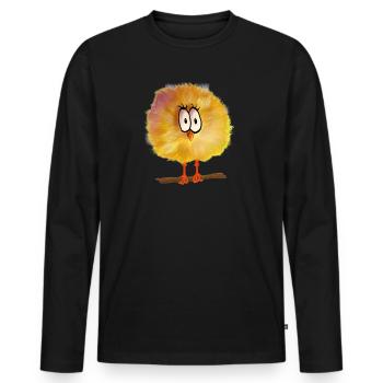 komischer Vogel - Männer Premium Bio Langarmshirt - Schwarz - Vorne - Nico (187cm)