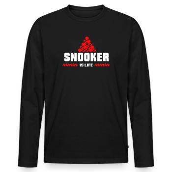 Snooker - T-shirt manches longues Premium bio Homme - noir - Devant - Nico (187cm)