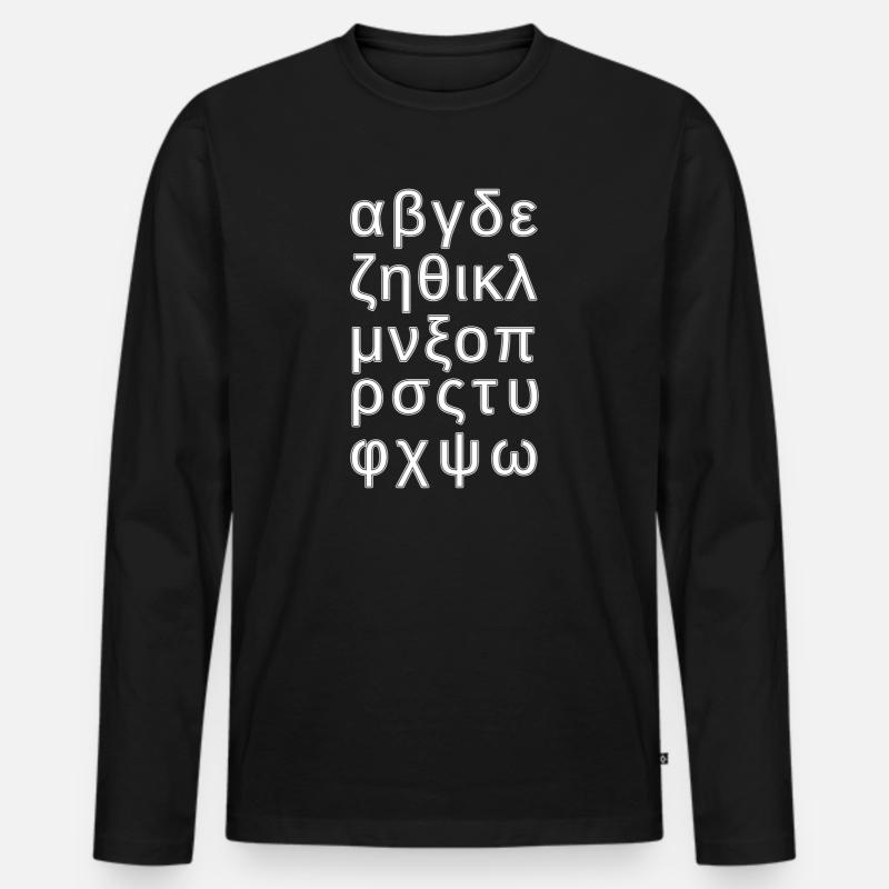 ALPHABET GRIECHISCH - Männer Premium Bio Langarmshirt - Schwarz