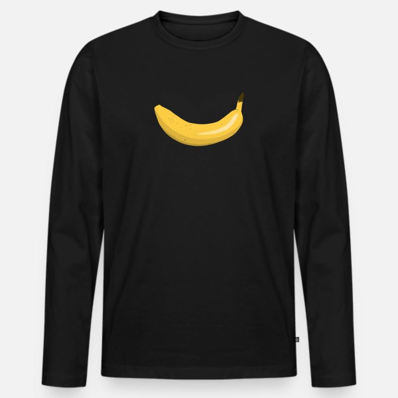 Bananenlächeln - Männer Premium Bio Langarmshirt - Schwarz
