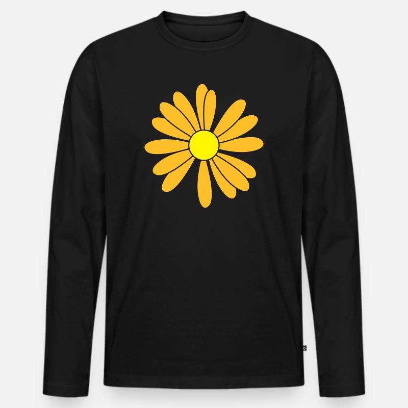 Flowers patch - Männer Premium Bio Langarmshirt - Schwarz