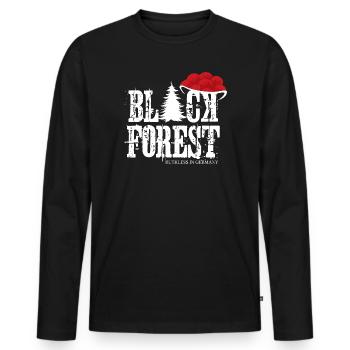 Black Forest Grunge Natur Bollehut - Männer Premium Bio Langarmshirt - Schwarz - Vorne - Nico (187cm)