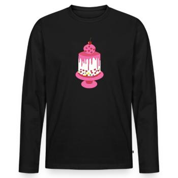 Torte - Männer Premium Bio Langarmshirt - Schwarz - Vorne - Nico (187cm)