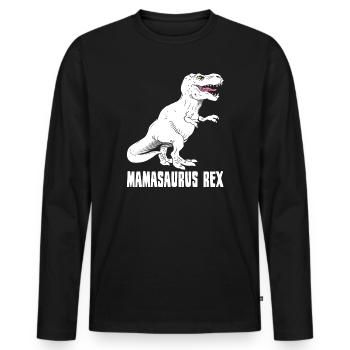 Mother Dinosaur - Mamasaurus Rex - Funny - Men's Premium Organic Long Sleeve Shirt - black - Front - Nico (187cm)