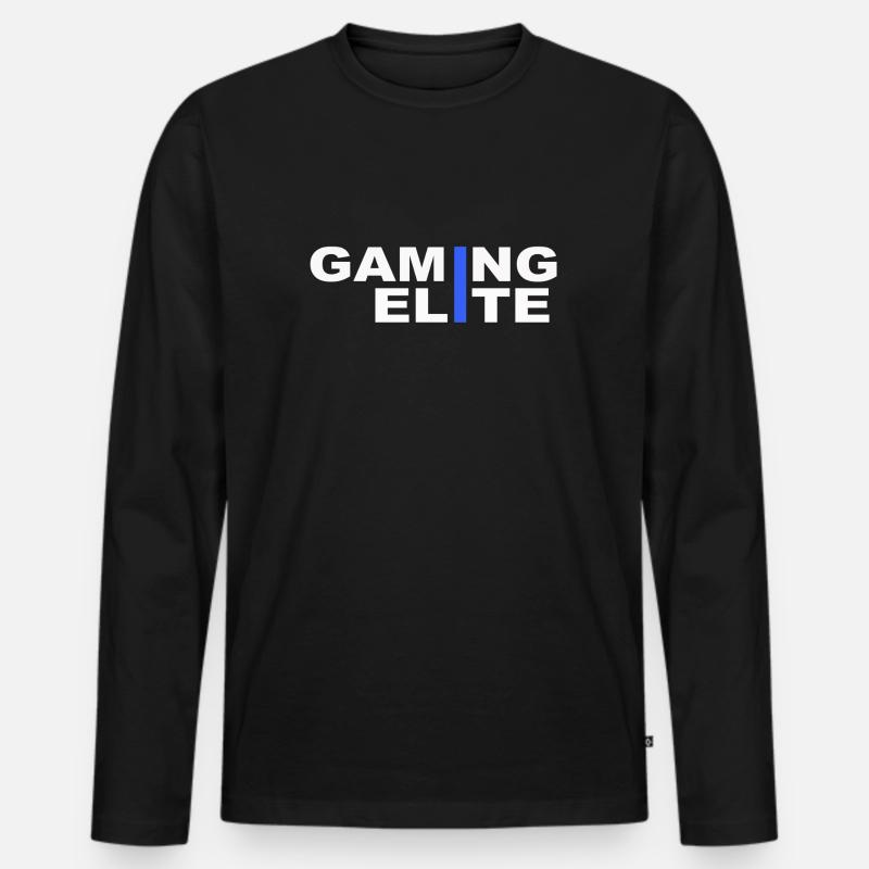 Gaming Elite - Männer Premium Bio Langarmshirt - Schwarz