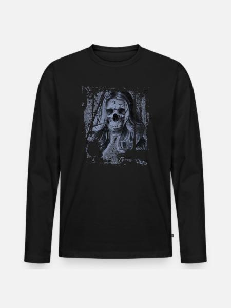 Skull fille bleu - T-shirt manches longues Premium bio Homme - noir