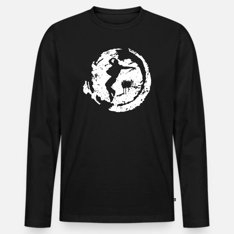 Breakdance - Männer Premium Bio Langarmshirt - Schwarz