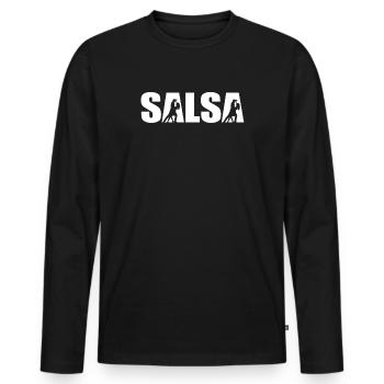 Salsa - Männer Premium Bio Langarmshirt - Schwarz - Vorne - Nico (187cm)