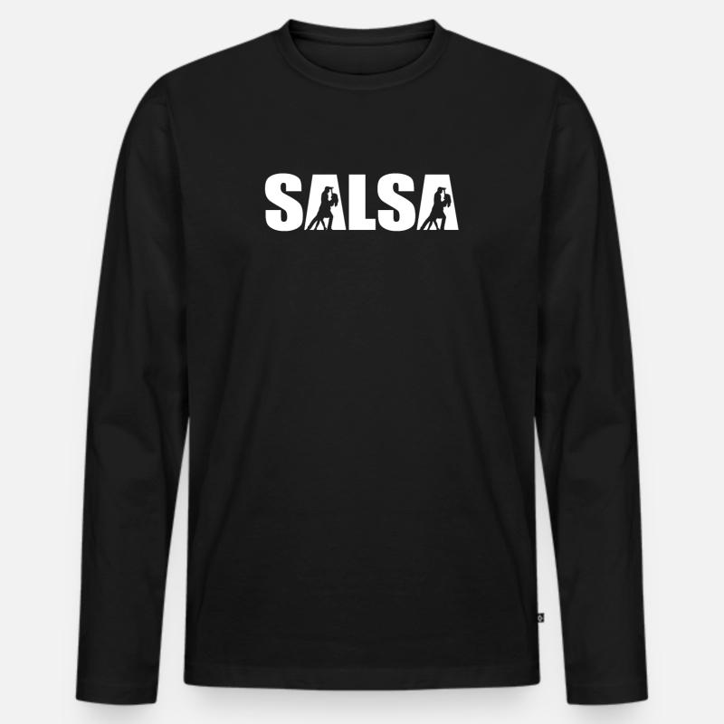 Salsa - Männer Premium Bio Langarmshirt - Schwarz