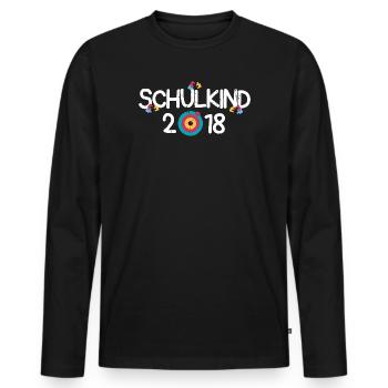 Kita Abgänger Schulkind Einschulung Kindergarten - Männer Premium Bio Langarmshirt - Schwarz - Vorne - Nico (187cm)
