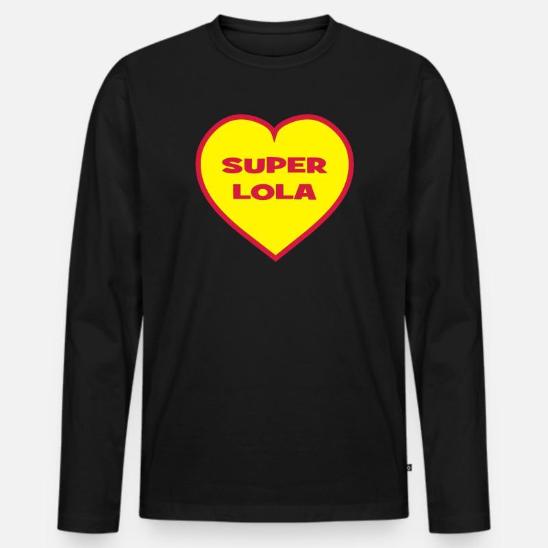 Super-Lola - Männer Premium Bio Langarmshirt - Schwarz
